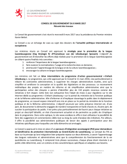 CONSEIL DE GOUVERNEMENT DU 8 MARS 2017