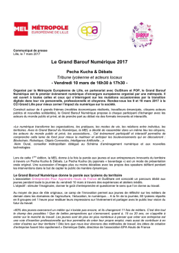 Communiqué de presse - Métropole Européenne de Lille