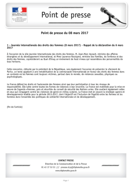 Point de presse du 08 mars 2017