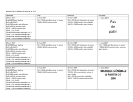 Horaire des pratiques de spectacle - CPA de Masson