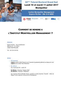 comment se rendre a l`institut montpellier management