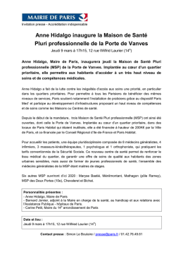 Anne Hidalgo inaugure la Maison de Santé Pluri professionnelle de