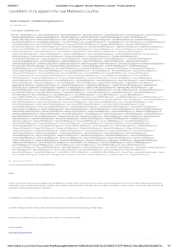 Cancellation of my appeal in the case