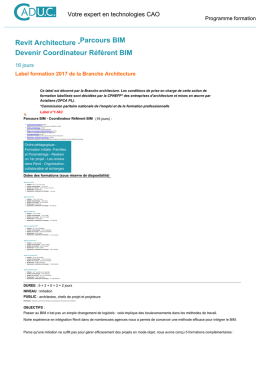 Revit Architecture - Parcours BIM - Coordinateur Référent - CAD-UC