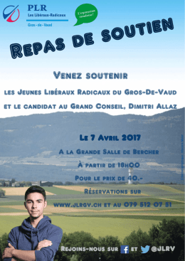 Venez soutenir - Jeunes Libéraux Radicaux du Gros de Vaud