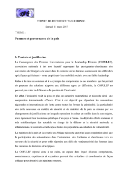 voir les termes de r&eacute;f&eacute;rence table ronde - Dakar