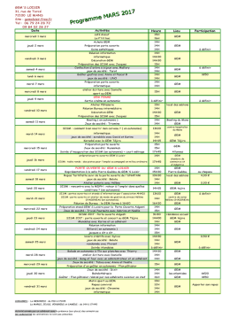 Programme MARS 2017