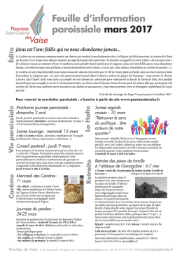 Feuille paroissiale mars 2017