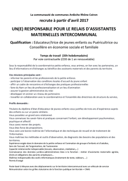 fiche de poste - Barres