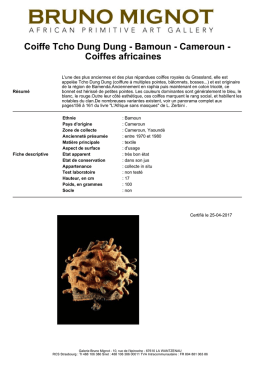 Coiffe Tcho Dung Dung - Bamoun - Cameroun