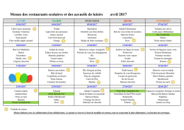 Menus avril - Ville de Chateaudun