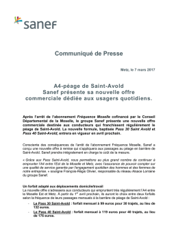 Communiqu&eacute; de Presse