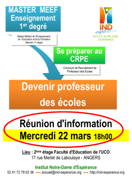 Devenir professeur des écoles - Institut Notre