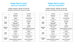 Programme des activités