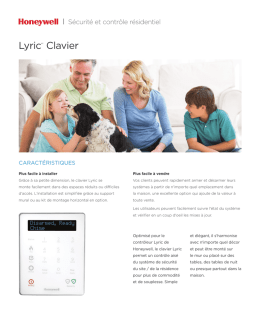 Lyric Security Wireless Controller, Datasheet, Honeywell, French