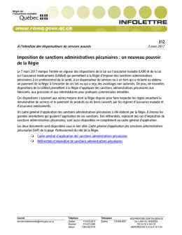 Imposition de sanctions administratives pécuniaires
