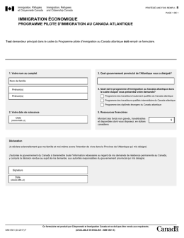 Programme pilote d`immigration au Canada atlantique