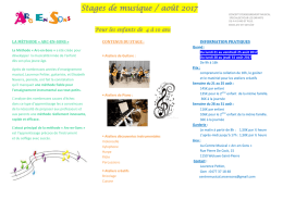 Stages de musique / ao&ucirc;t 2017
