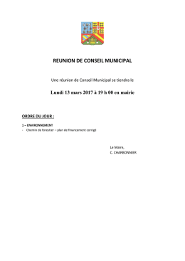 prochaine reunion de conseil municipal le 13 mars a 19h00