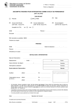 Formulaire de d&eacute;compte d`heures - Gen&egrave;ve