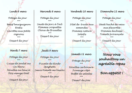 menus 6 mars au 12 mars