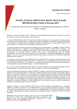 Amador à Vienne obtient deux étoiles dans le guide MICHELIN