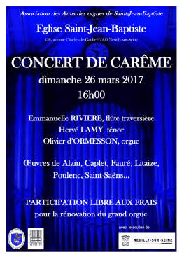 concert de car&ecirc;me - Paroisse Saint-Jean