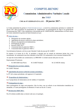 COMPTE-RENDU Commission Administrative Paritaire Locale des