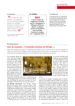 Actualité - La Gazette du Palais