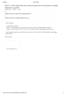 Non lu : Fwd: Demande de communication de
