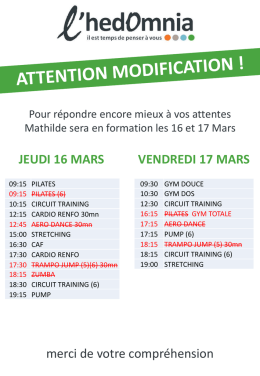 Voir les modifications du planning