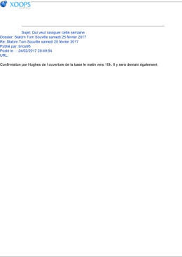 Sujet: Qui veut naviguer cette semaine