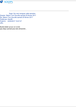 Sujet: Qui veut naviguer cette semaine