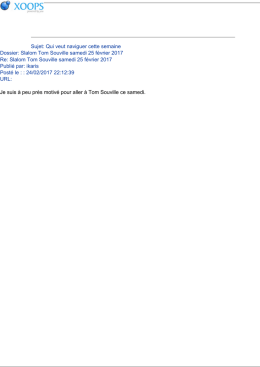 Sujet: Qui veut naviguer cette semaine