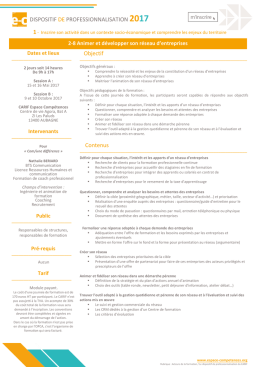 2-8 Animer et d&eacute;velopper son r&eacute;seau d`entreprises