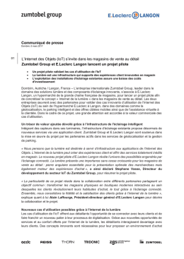 Communiqué de presse L`Internet des Objets (IoT)