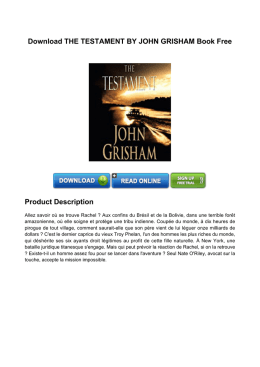 THE TESTAMENT BY JOHN GRISHAM Book Free