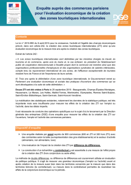 Enquête auprès des commerces parisiens pour l`évaluation