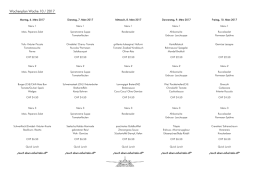 Wochenplan Woche 10 / 2017