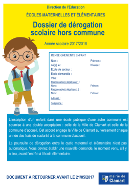 Dérogation hors commune 2017-2018