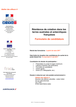 Résidence de création dans les terres australes et antarctiques