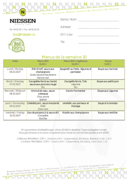 Menus de la semaine 10
