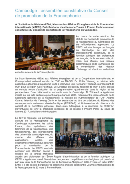 Cambodge : assembl&eacute;e constitutive du Conseil