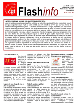 Lire Flash UFR n&deg;3 Mars 2017