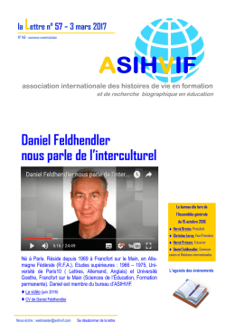 Daniel Feldhendler nous parle de l`interculturel