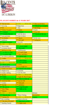 PLAYLIST SOIREE du 11 MARS 2017