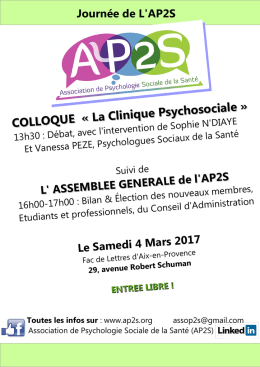 Ci-joint le programme de la journée