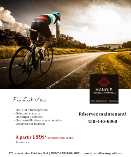 Forfait V&eacute;lo - MA sortie v&eacute;lo