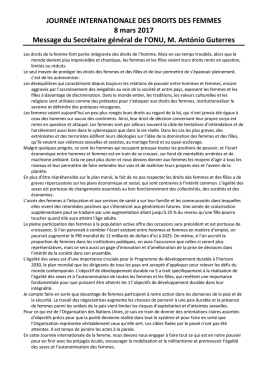 JOURN&Eacute;E INTERNATIONALE DES DROITS DES FEMMES 8 mars