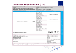 D&eacute;claration des performances (DOP)